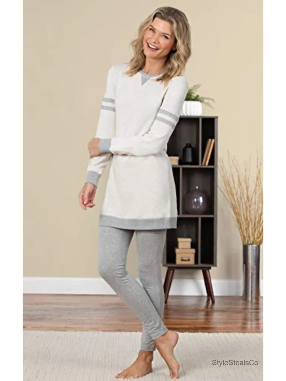 Women's Cozy Fleece Pajama Set - Soft Cotton Blend, Long Sleeve, Lounge